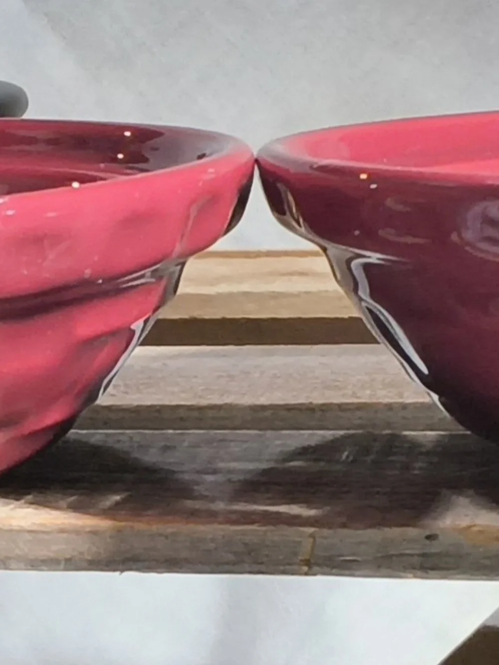 Longaberger Red Two-Tier Ceramic Serving Stand